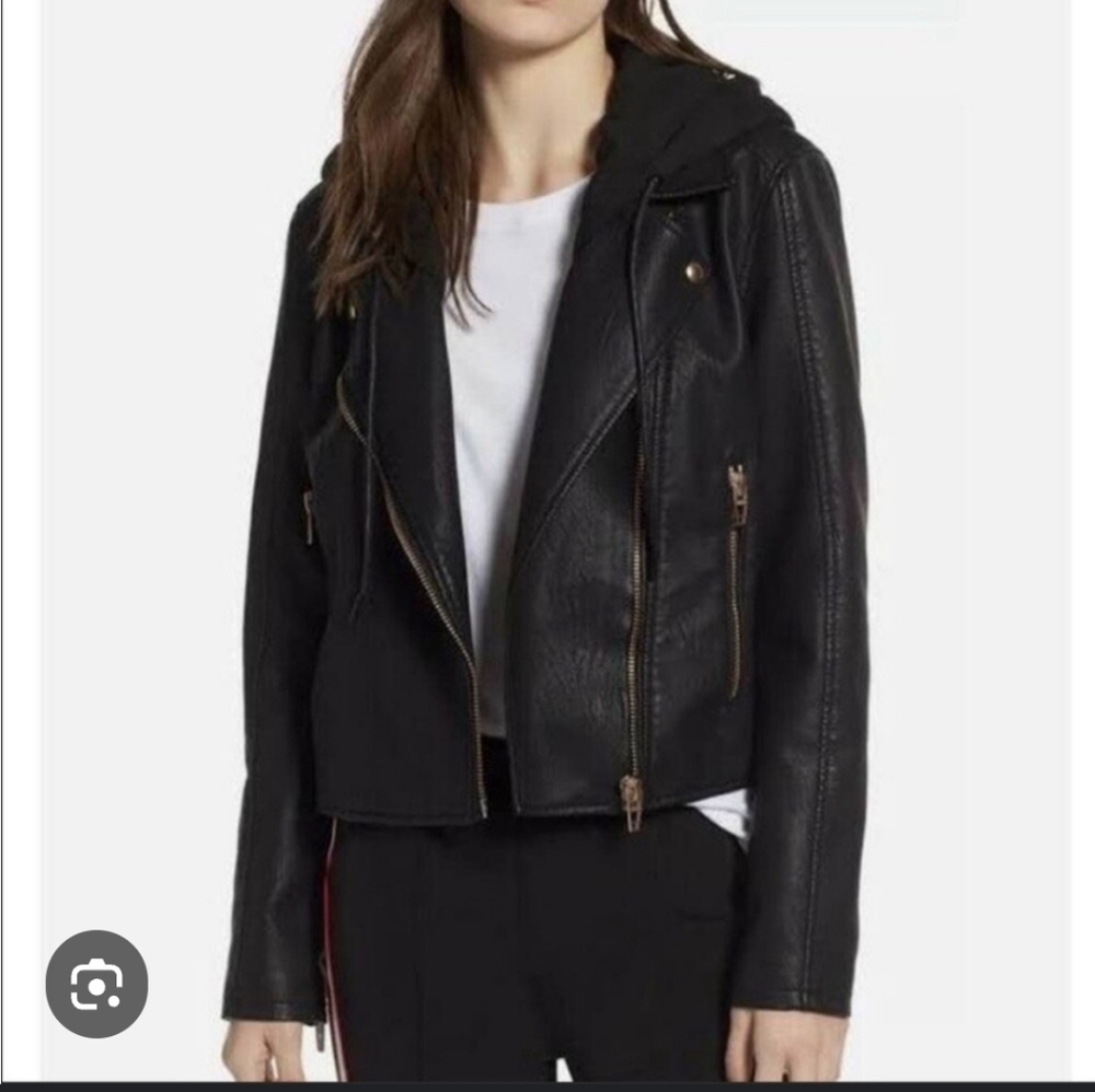 Blank NYC Black Faux Leather Moto Jacket